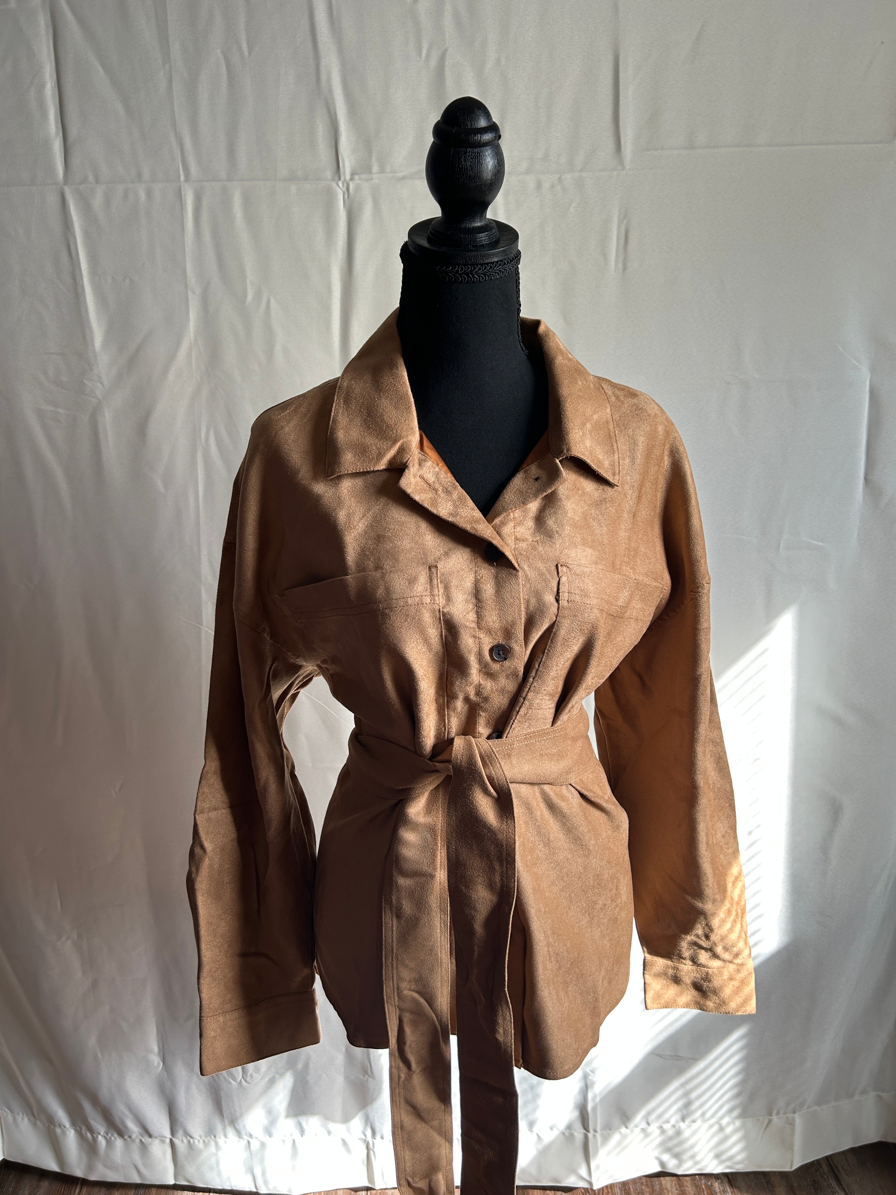 Banana Republic “Wheat + The Tare” Vegan Suede Shirt - Brown