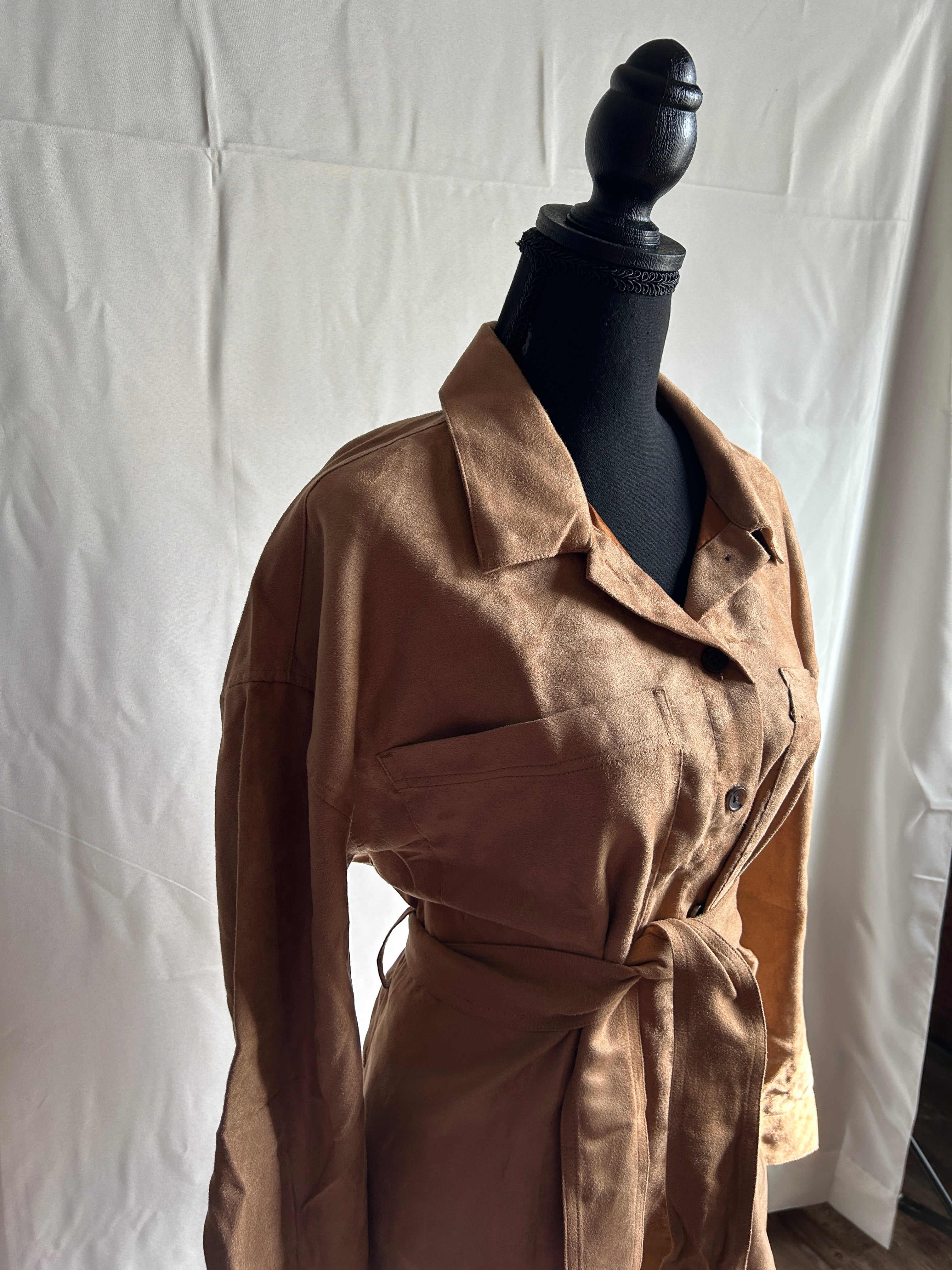 Banana Republic “Wheat + The Tare” Vegan Suede Shirt - Brown