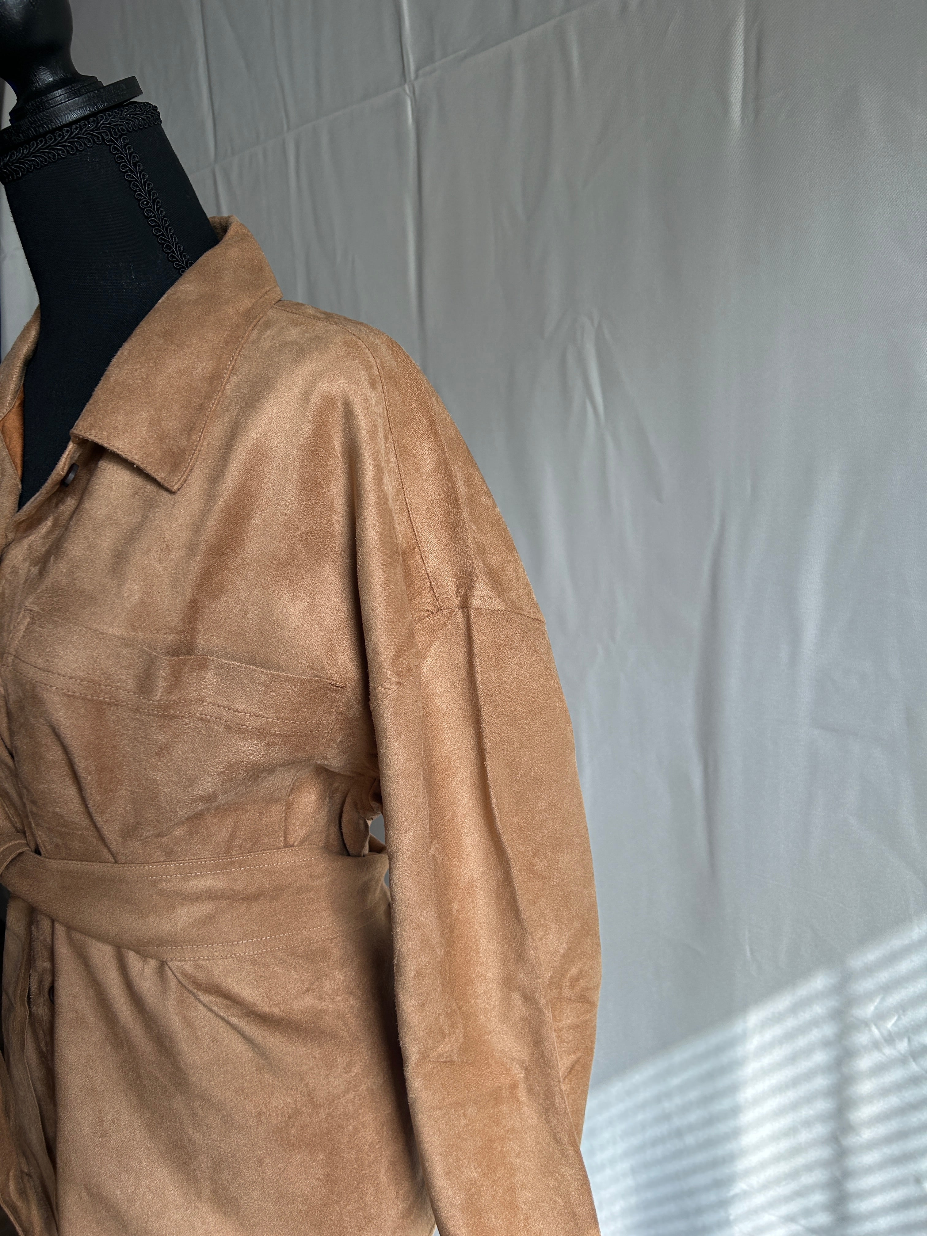 Banana Republic “Wheat + The Tare” Vegan Suede Shirt - Brown