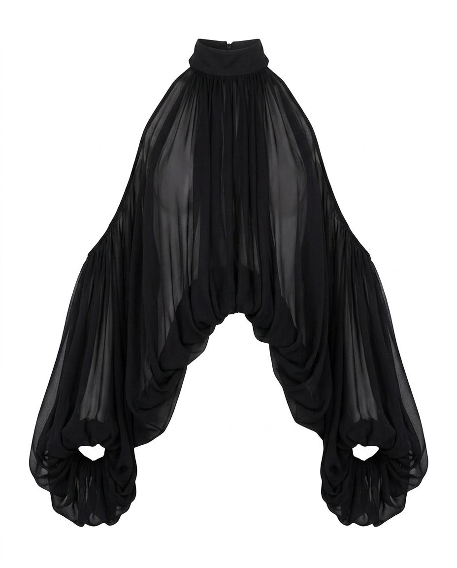 The Hannah Eloquent High-Neck Blouse